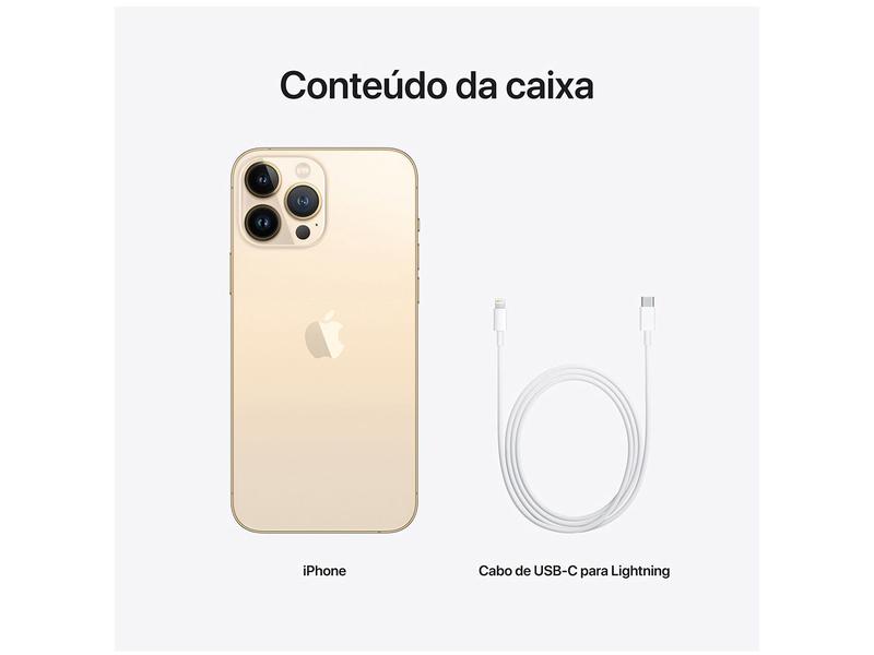 Apple iPhone 13 Pro Max 128GB Dourado - Tela 6,7” 12MP iOS